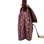 Christian Dior Burgundy Leather Oblique Saddle Handbag