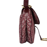 Christian Dior Burgundy Leather Oblique Saddle Handbag
