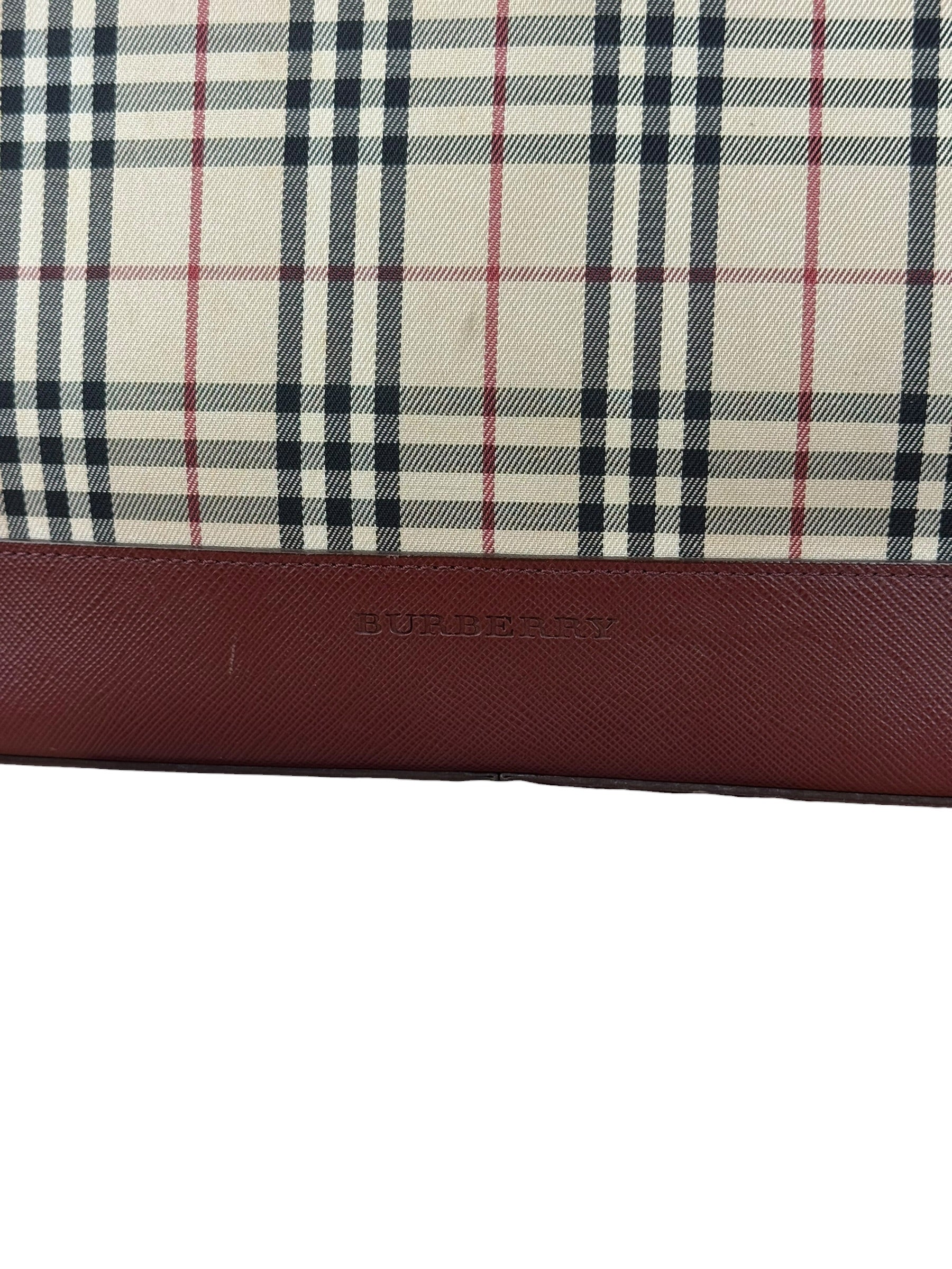 Burberry Vintage House Check Canvas/Leather Shoulder Bag