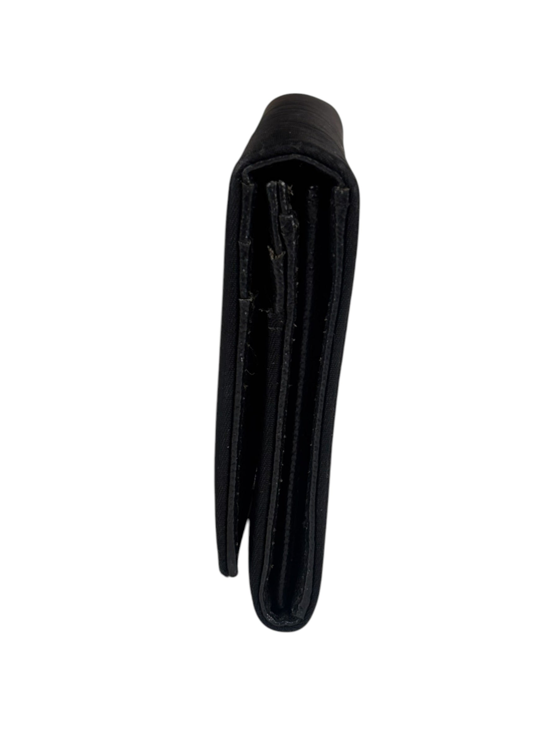 Prada Black Nylon Tessuto Continental Flap Wallet