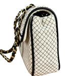 Chanel East West Beige Jersey Flap Bag 2002