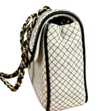 Chanel East West Beige Jersey Flap Bag 2002