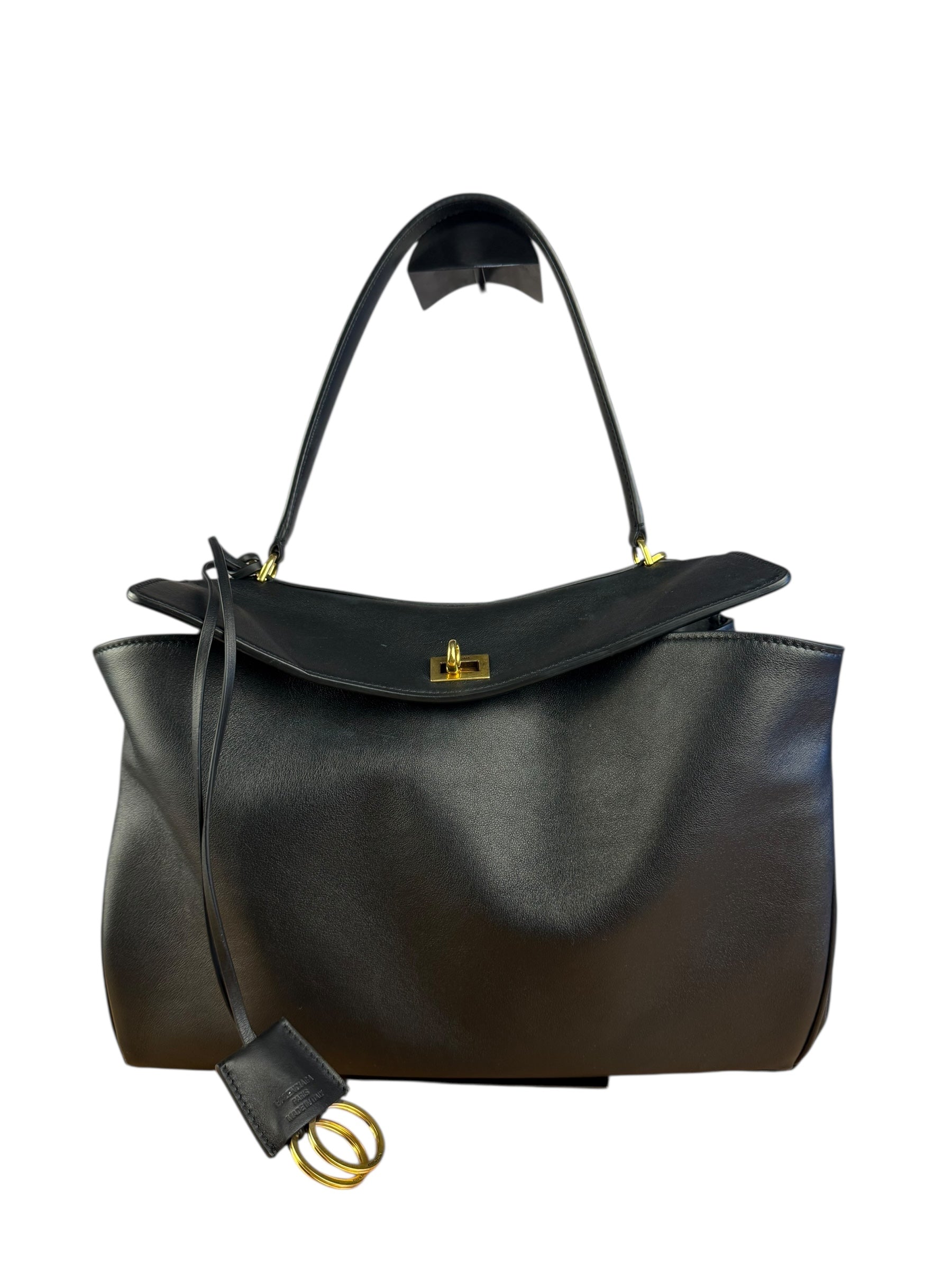 Balenciaga Medium Rodeo Leather 2Way Handbag Black