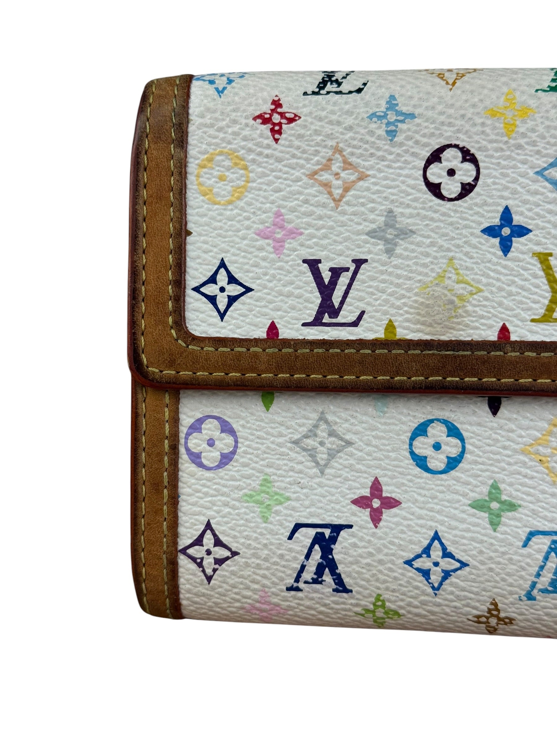 Louis Vuitton White Murakami Compact Wallet