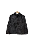 Vintage Saga Dark Brown Mink Zip-Up Striped Coat