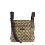 Gucci Brown Leather Trim GG Supreme Messenger Bag