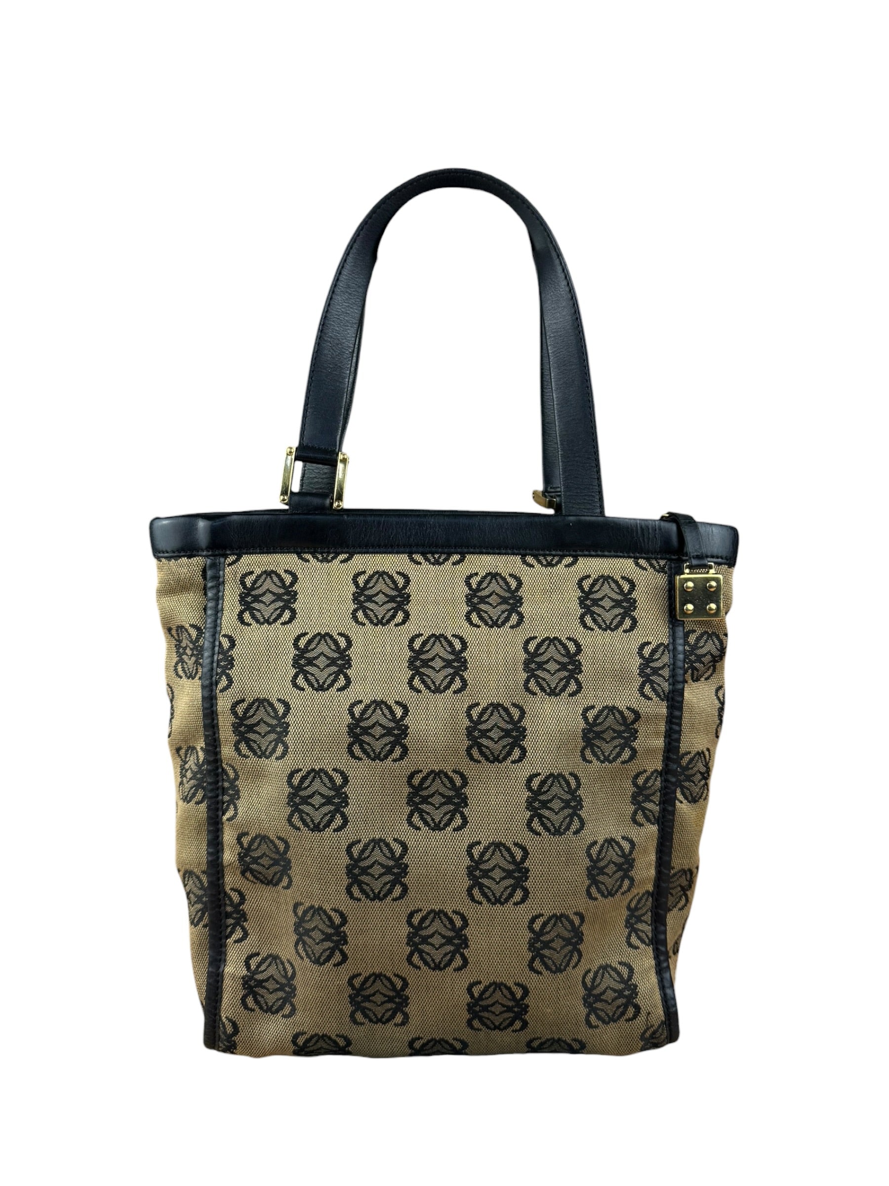 Loewe Vintage Canvas Anagram Zip Tote Bag