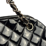 Chanel Black Patent Quilted Leather Just Mademoiselle Bowling Bag 2012