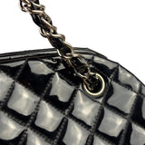 Chanel Black Patent Quilted Leather Just Mademoiselle Bowling Bag 2012