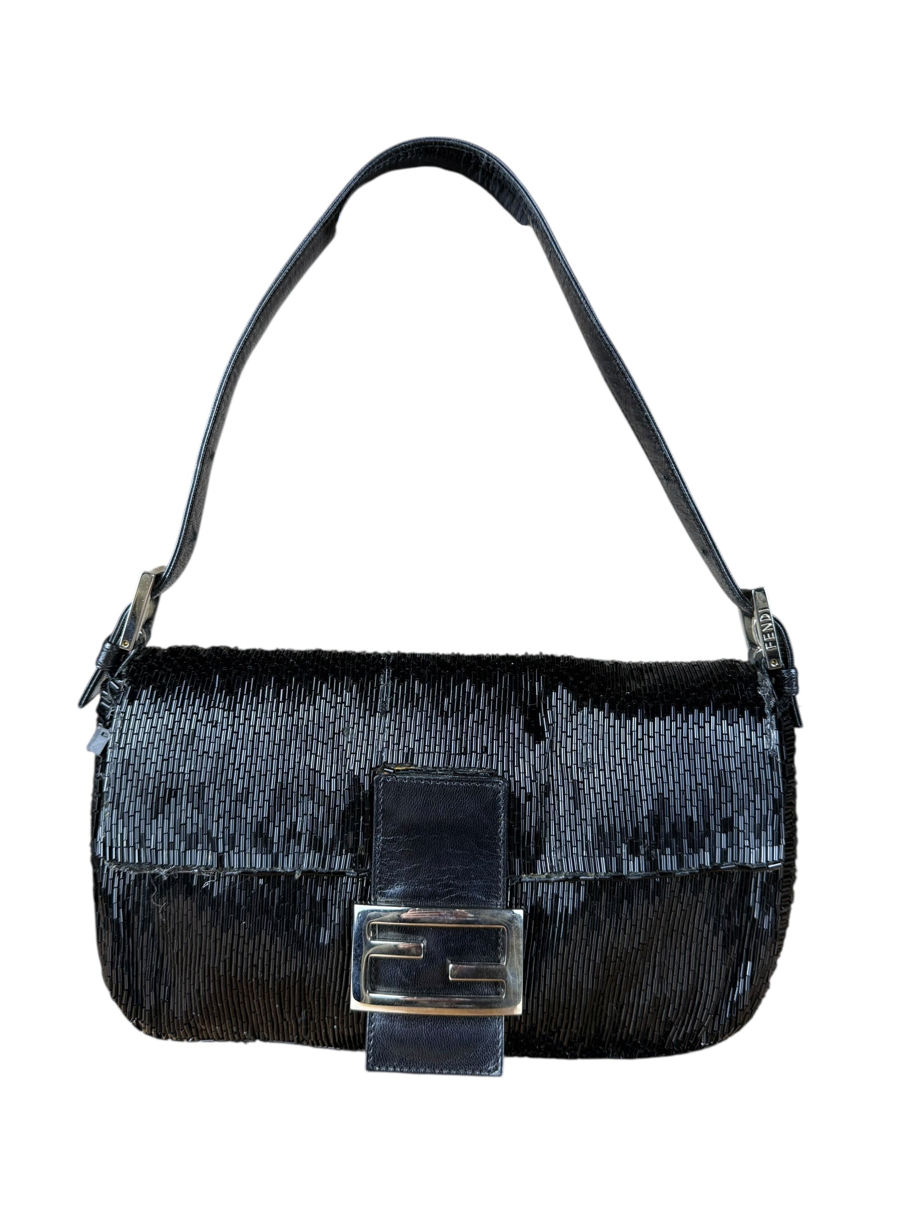 Fendi Beaded Baguette Black