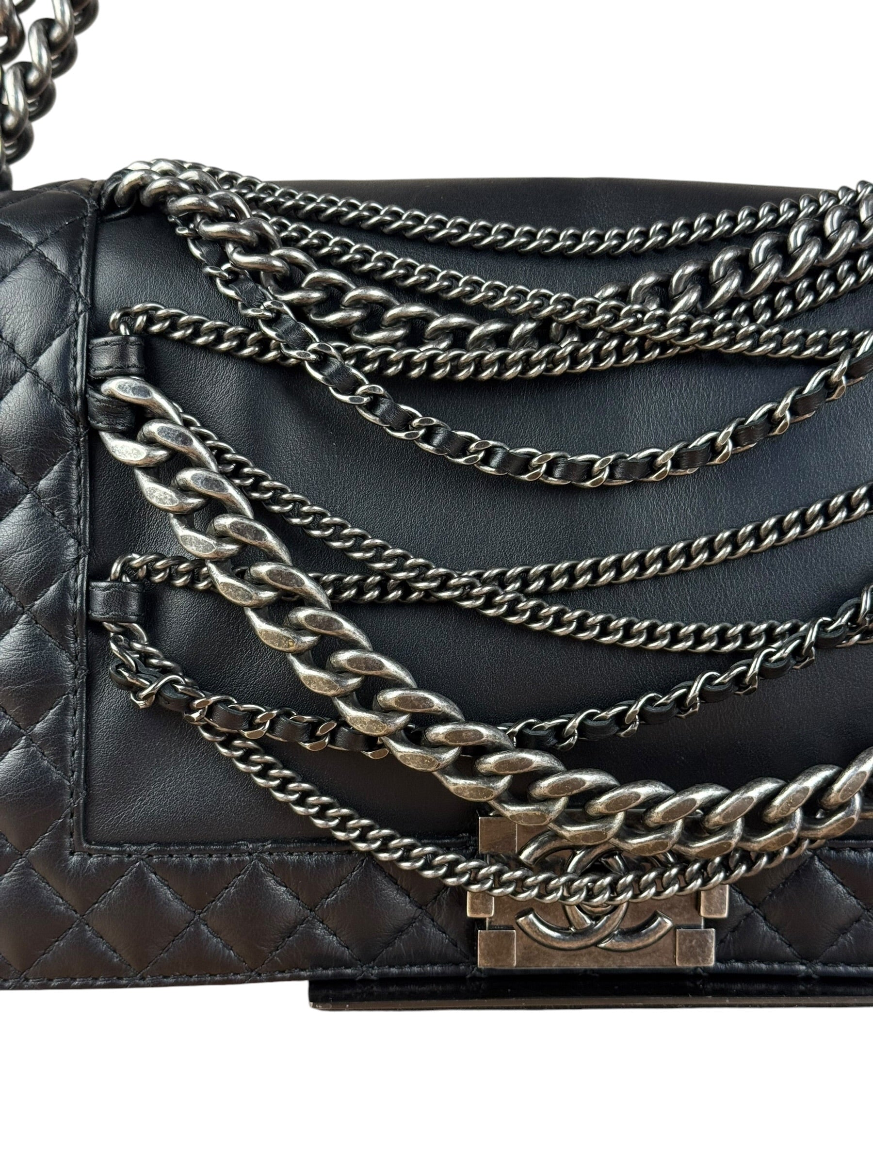 Chanel Black Enchained Boy Bag 2013