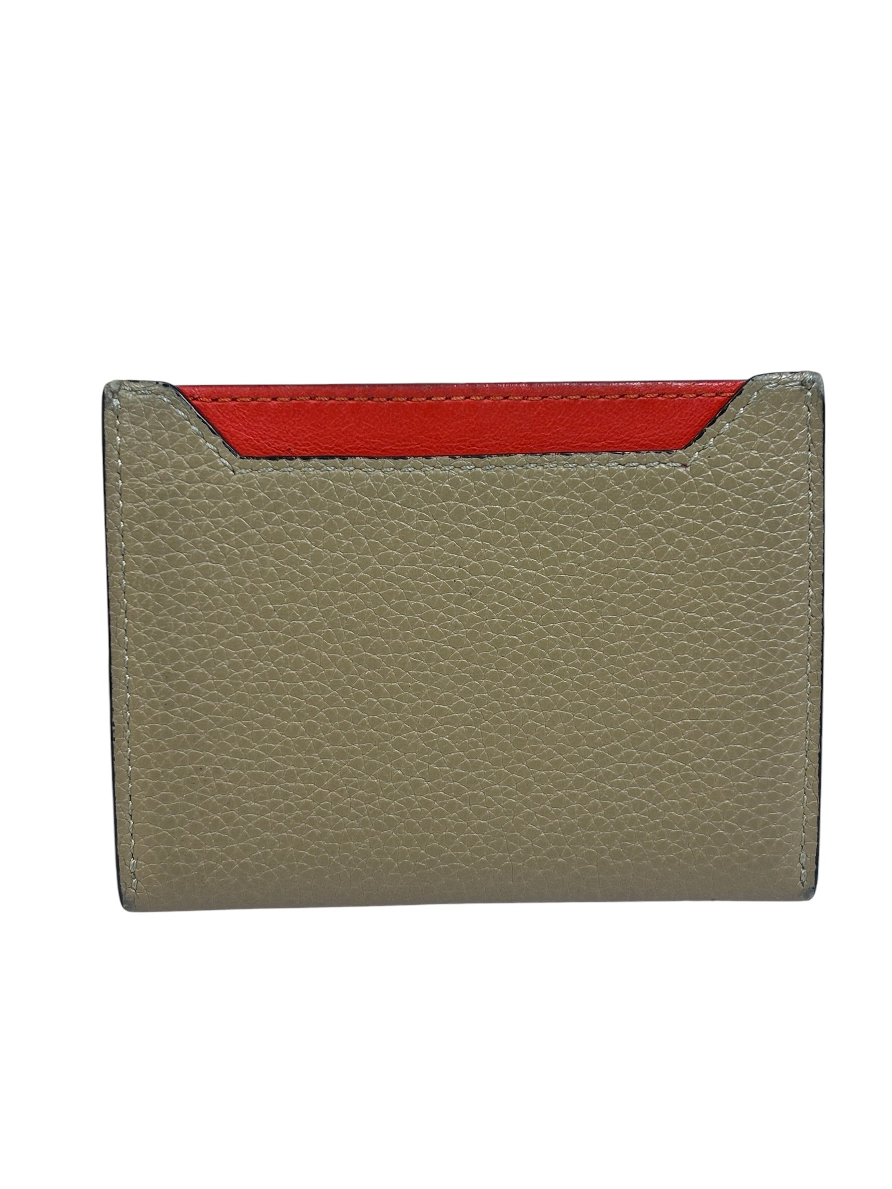 Celine Brown/Red Leather Card Holder