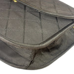 Chanel Black Quilted Satin Shoulder Bag