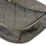 Chanel Black Quilted Satin Shoulder Bag