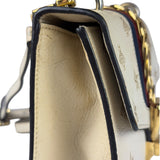Gucci Textured Calfskin Bee Star Sylvie Shoulder Bag White