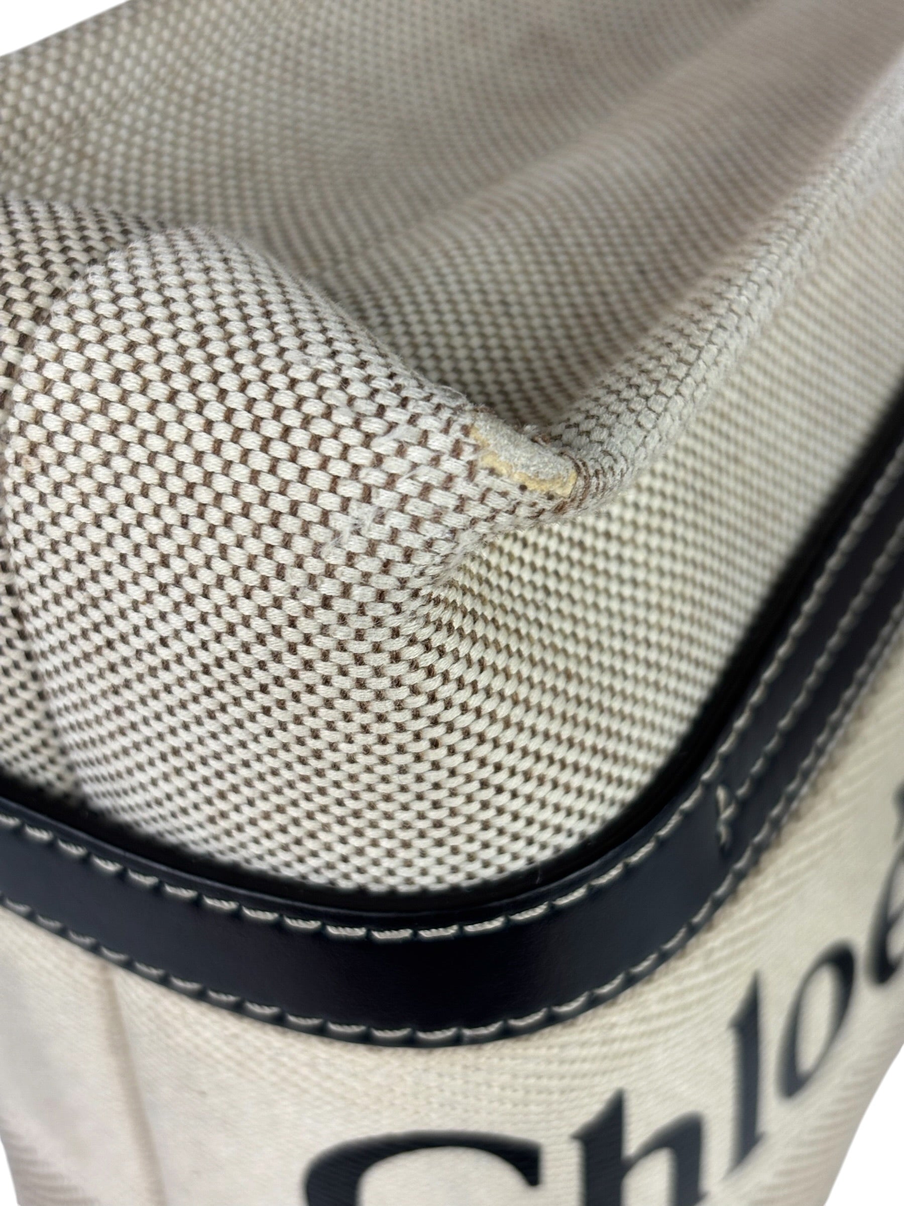 Chloe Grey/Black Leather Trim Tote