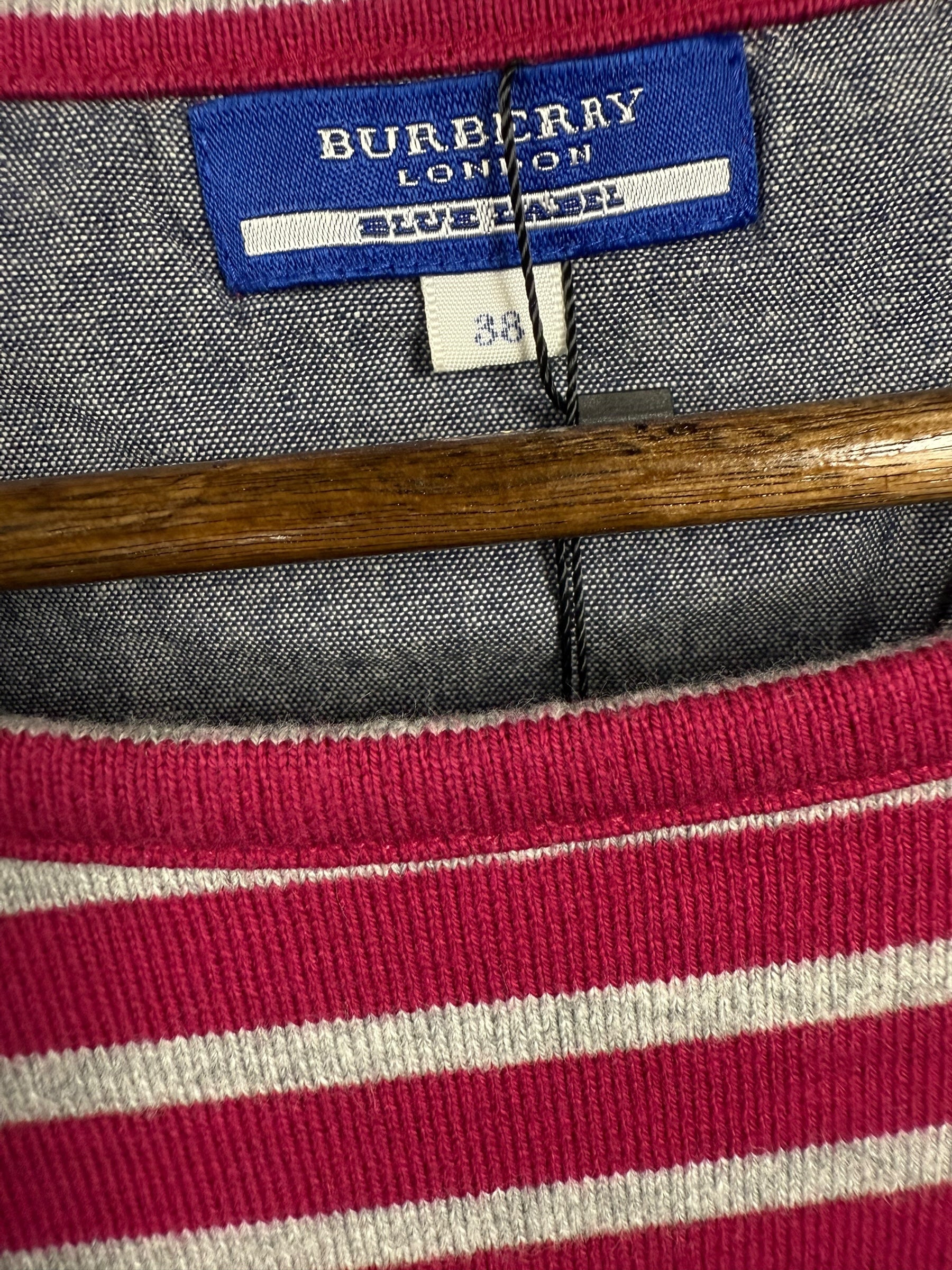 Burberry Blue Label Striped Logo Top
