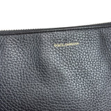 Dolce & Gabbana Black Pebbled Leather DJ Turntable Set Zip Pouch