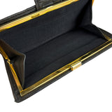 Chanel Vintage Dark Brown Leather Quilted CC Long Wallet