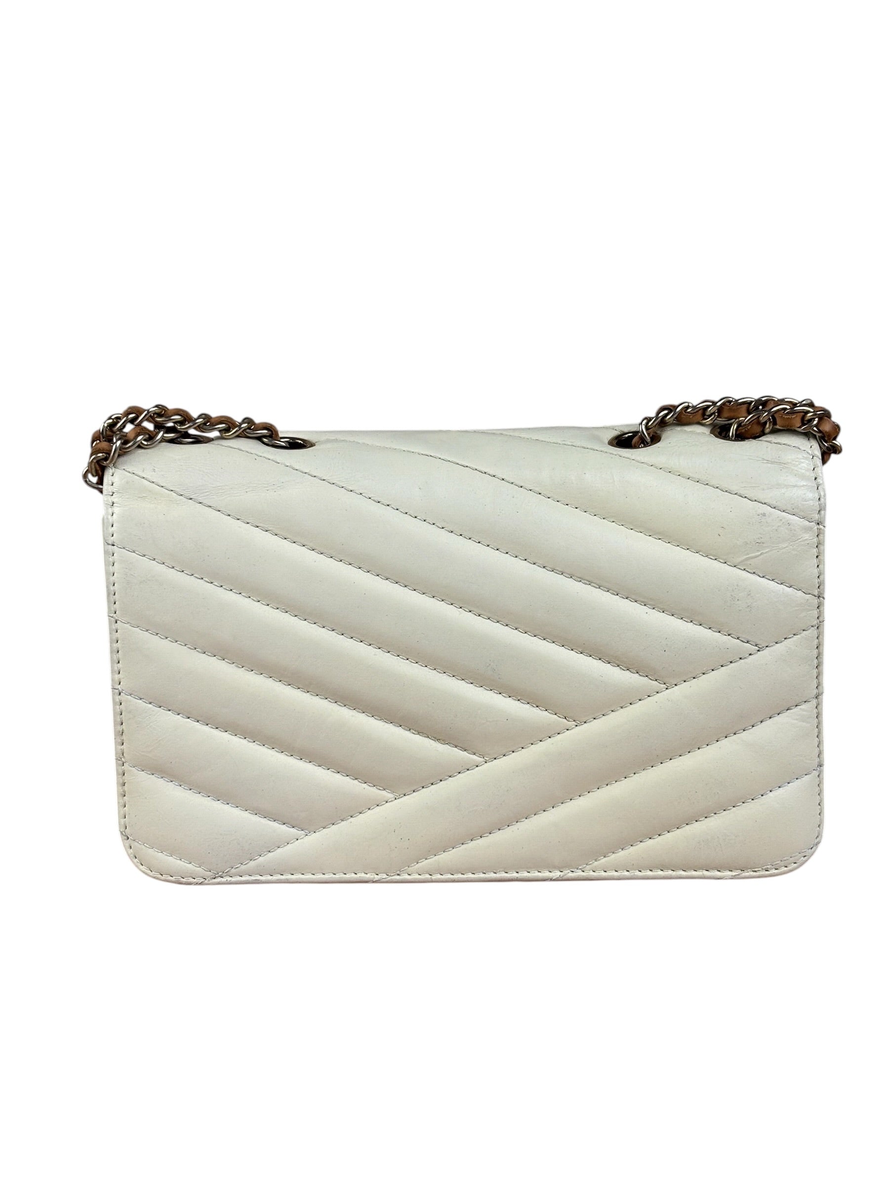 Chanel Beige Gabrielle Chevron Medal Flap 2011