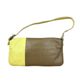 Fendi Yellow Wave Buckle Leather Baguette