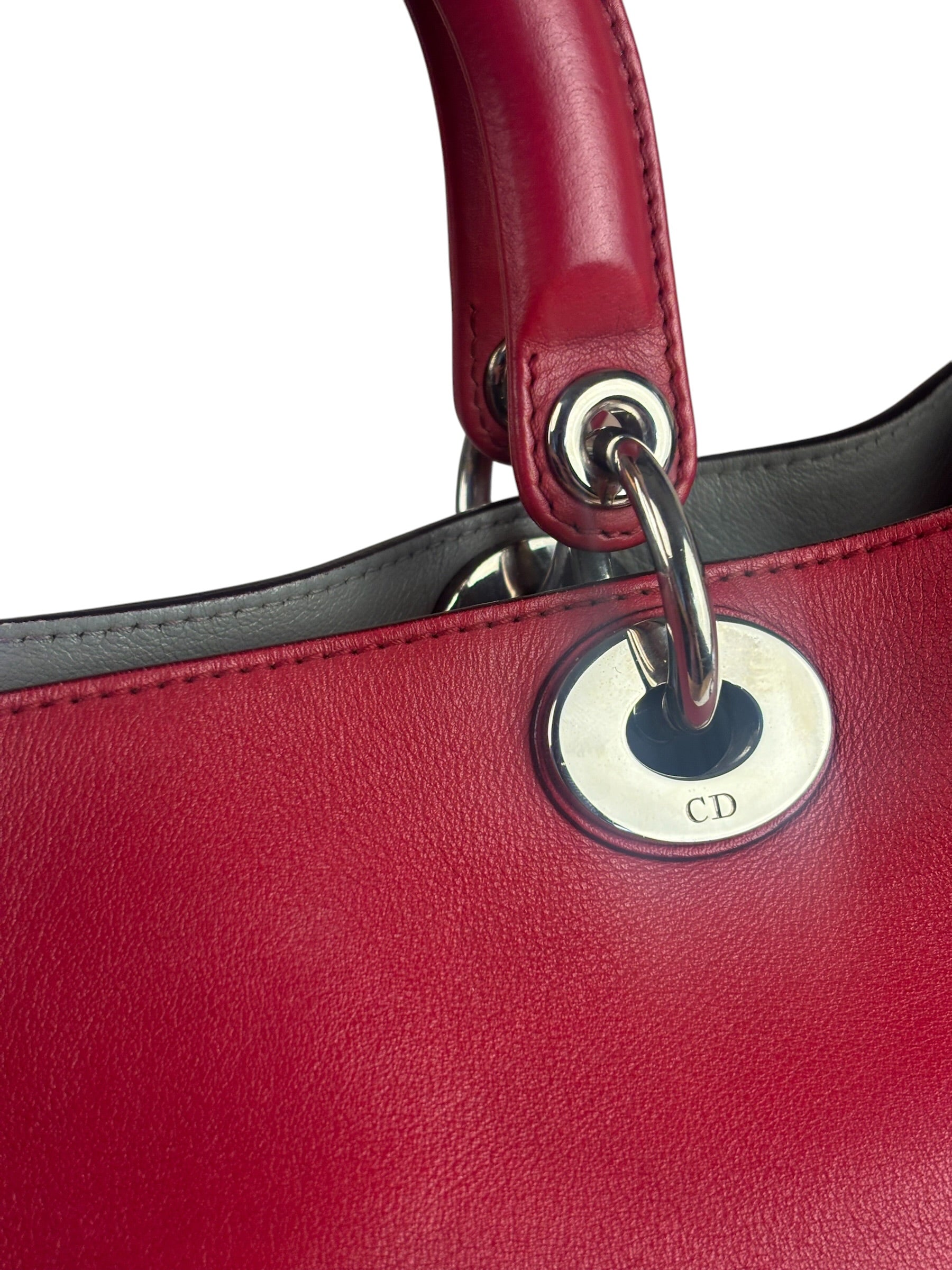 Christian Dior Red Leather Diorissimo Tote