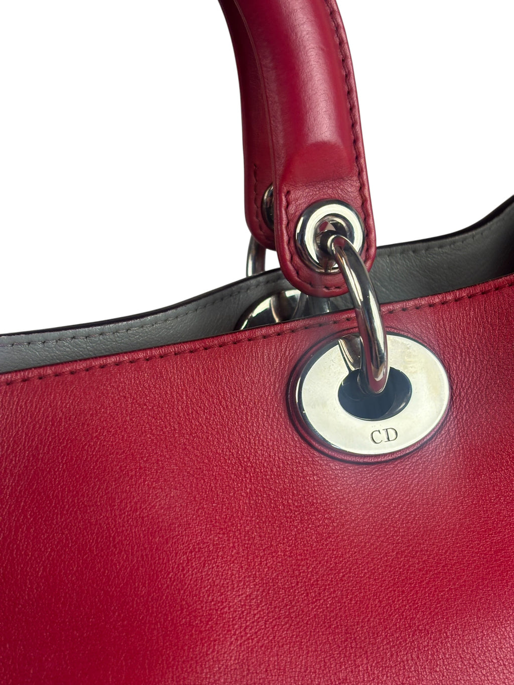 Christian Dior Red Leather Diorissimo Tote