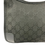 Gucci Black Canvas Leather Trim Shoulder Bag
