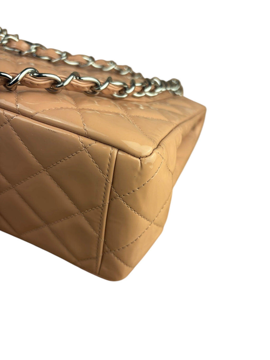 Chanel Patent Nude Quilted Jumbo Flap 2011