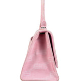 Balenciaga Pink Denim Small Hourglass 2Way Handbag