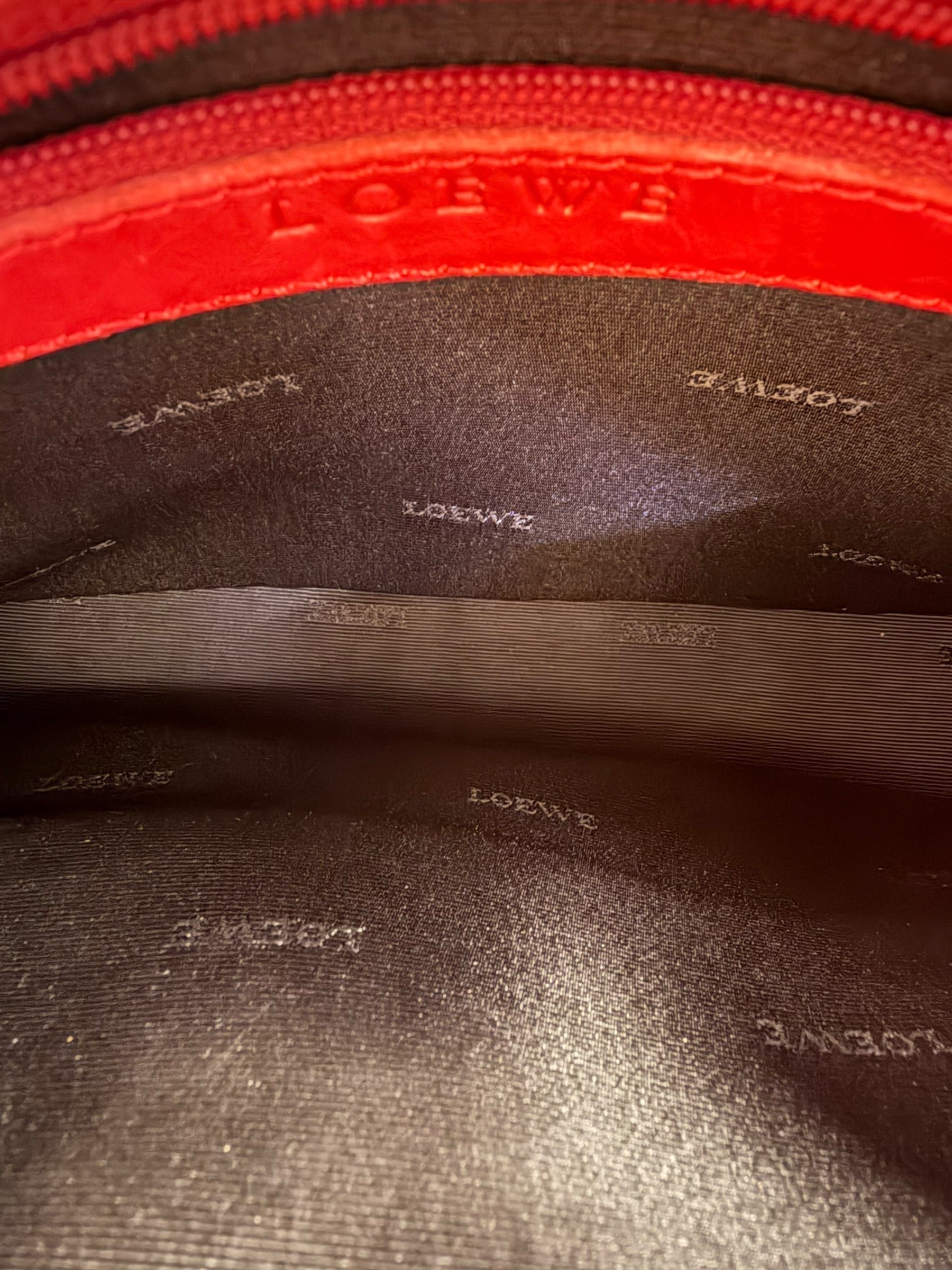 Loewe Vintage Red Leather Shoulder Bag