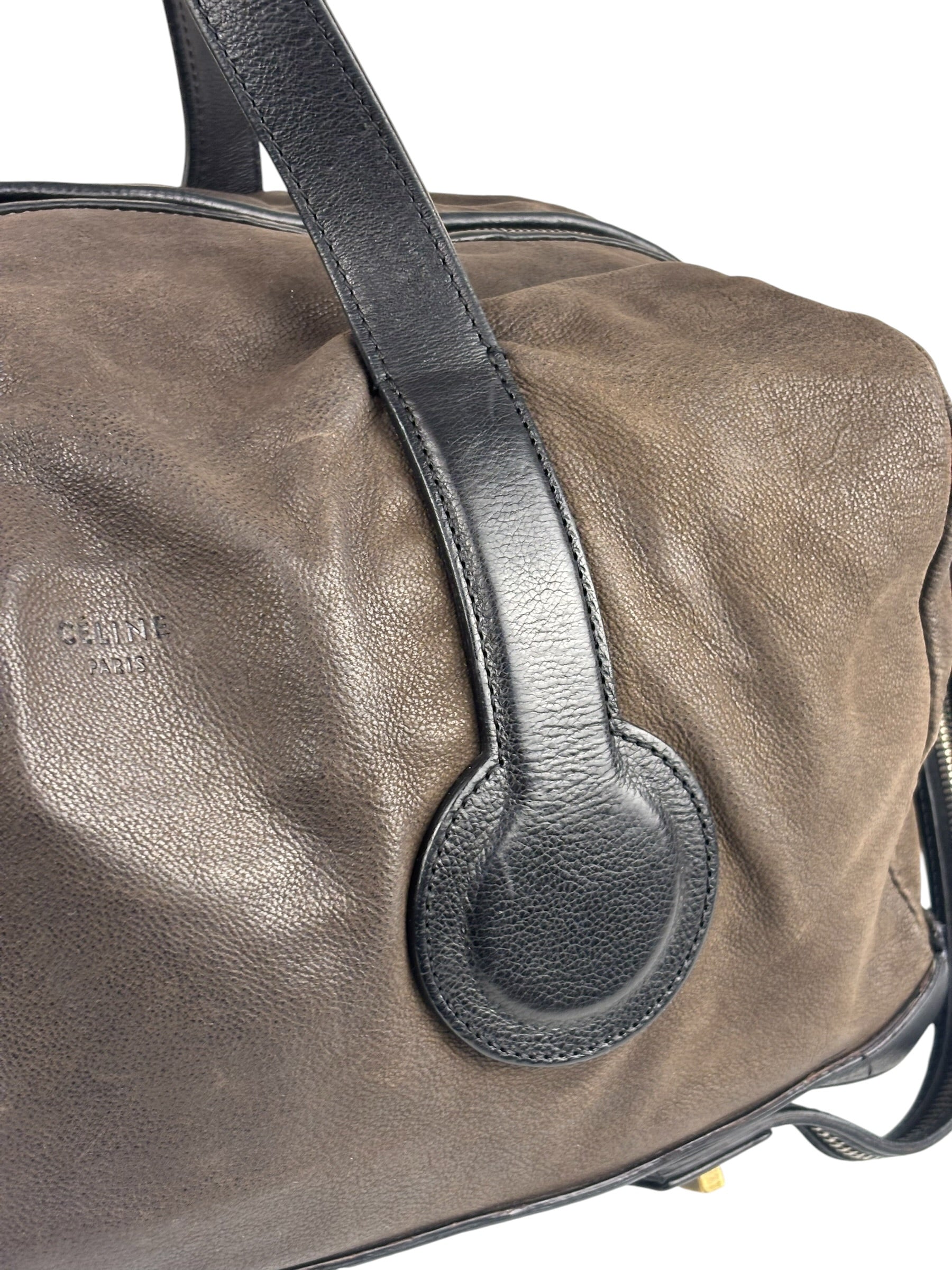 Celine Brown/Black Leather Bowling Bag