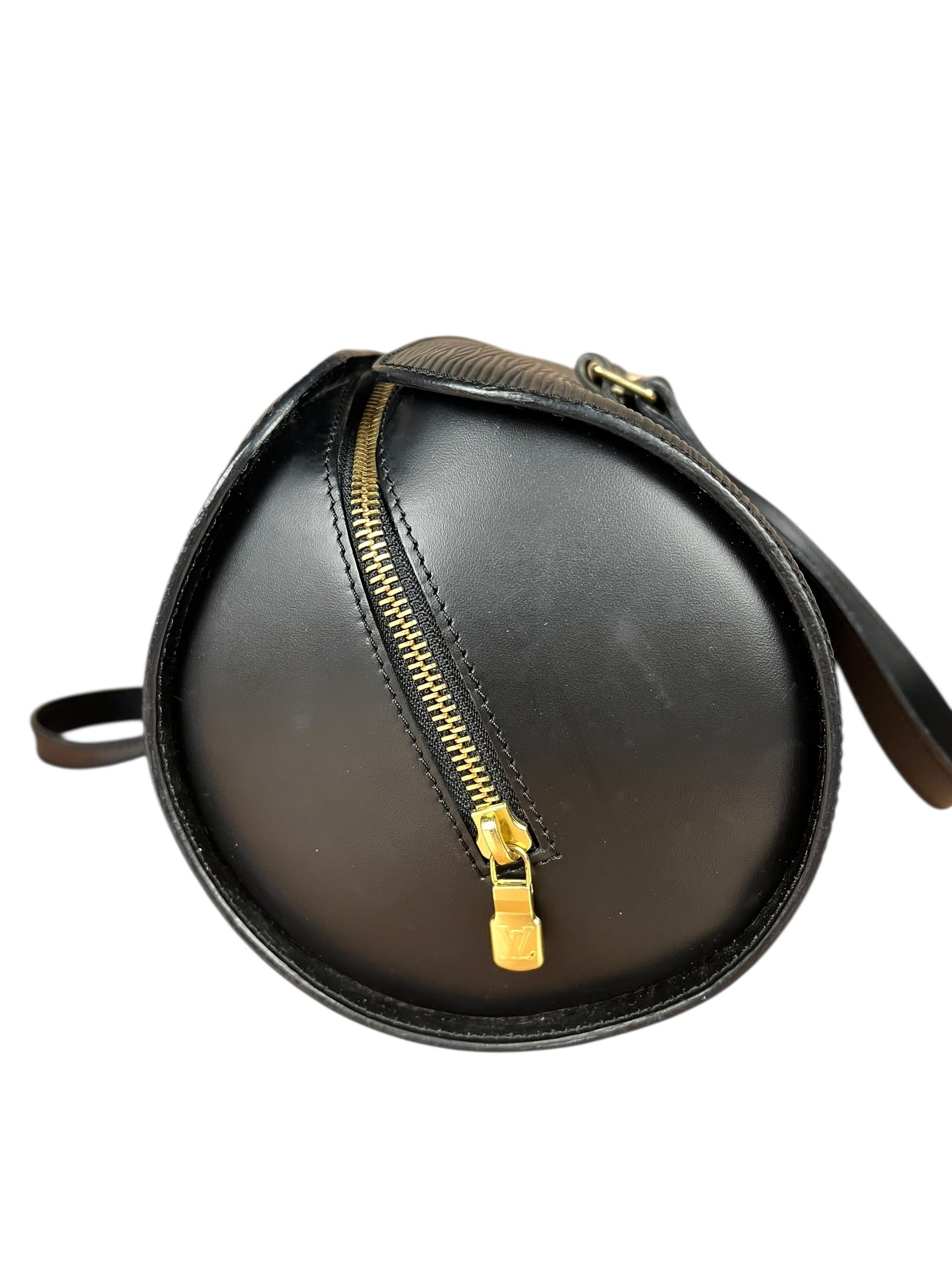 Louis Vuitton Noir Epi Soufflot Handbag