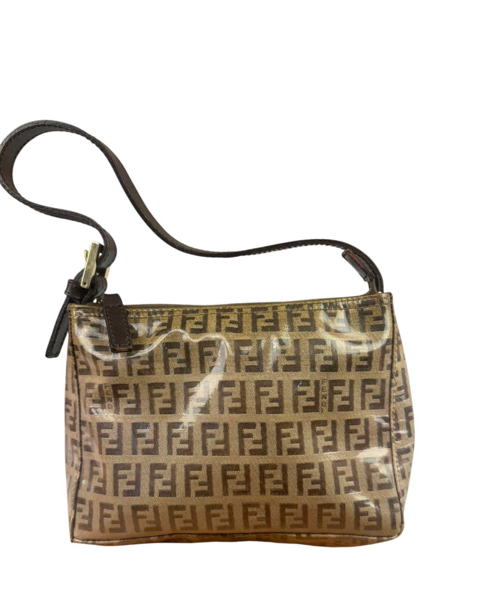 Fendi Vintage Beige PVC Zucca Pochette