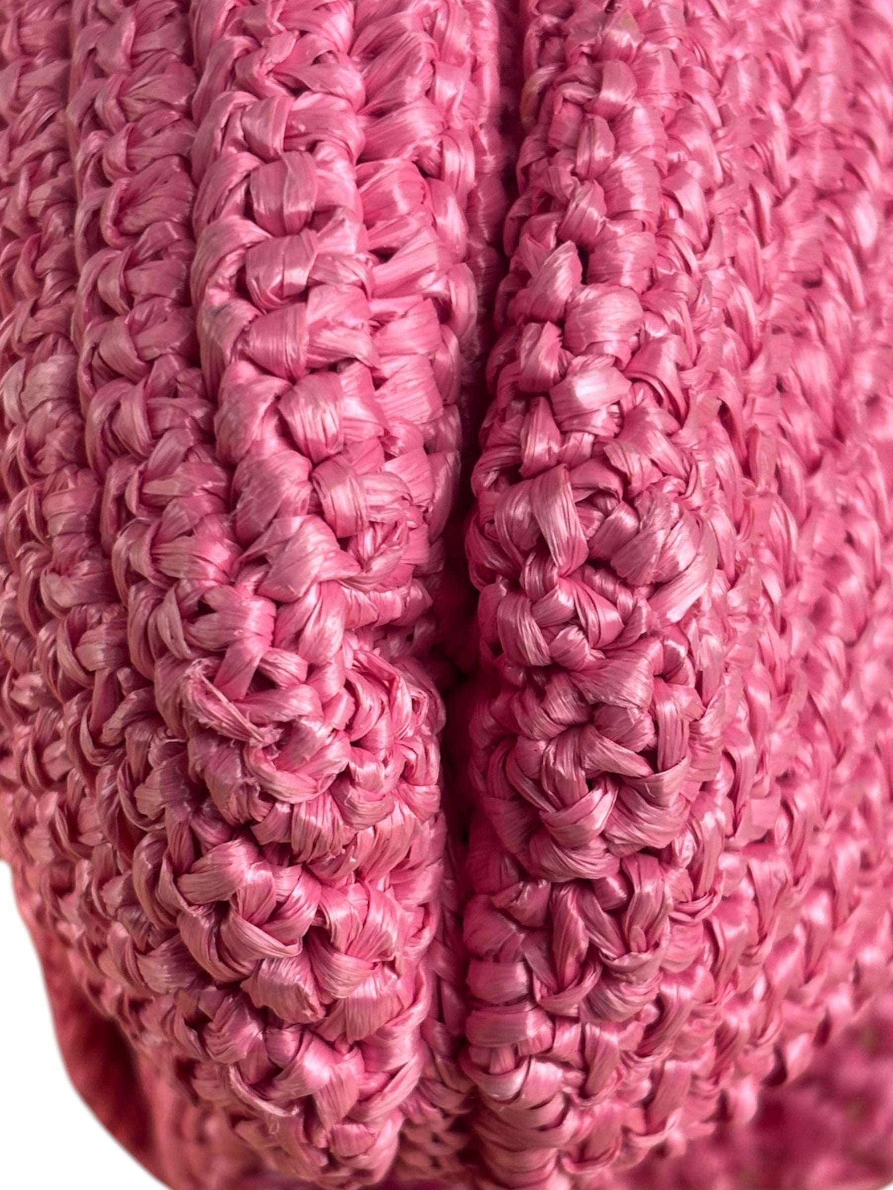 Fendi Pink Raffia Mini Chef Bag
