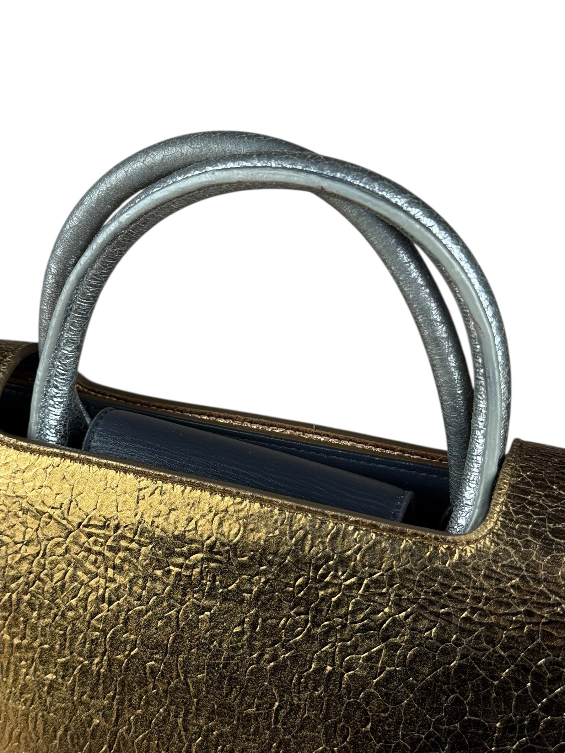 Christian Dior Diorever Gold Leather 2Way Handbag