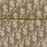 Christian Dior Beige Leather Trim Trotter Floral Embroidered Flap Bag