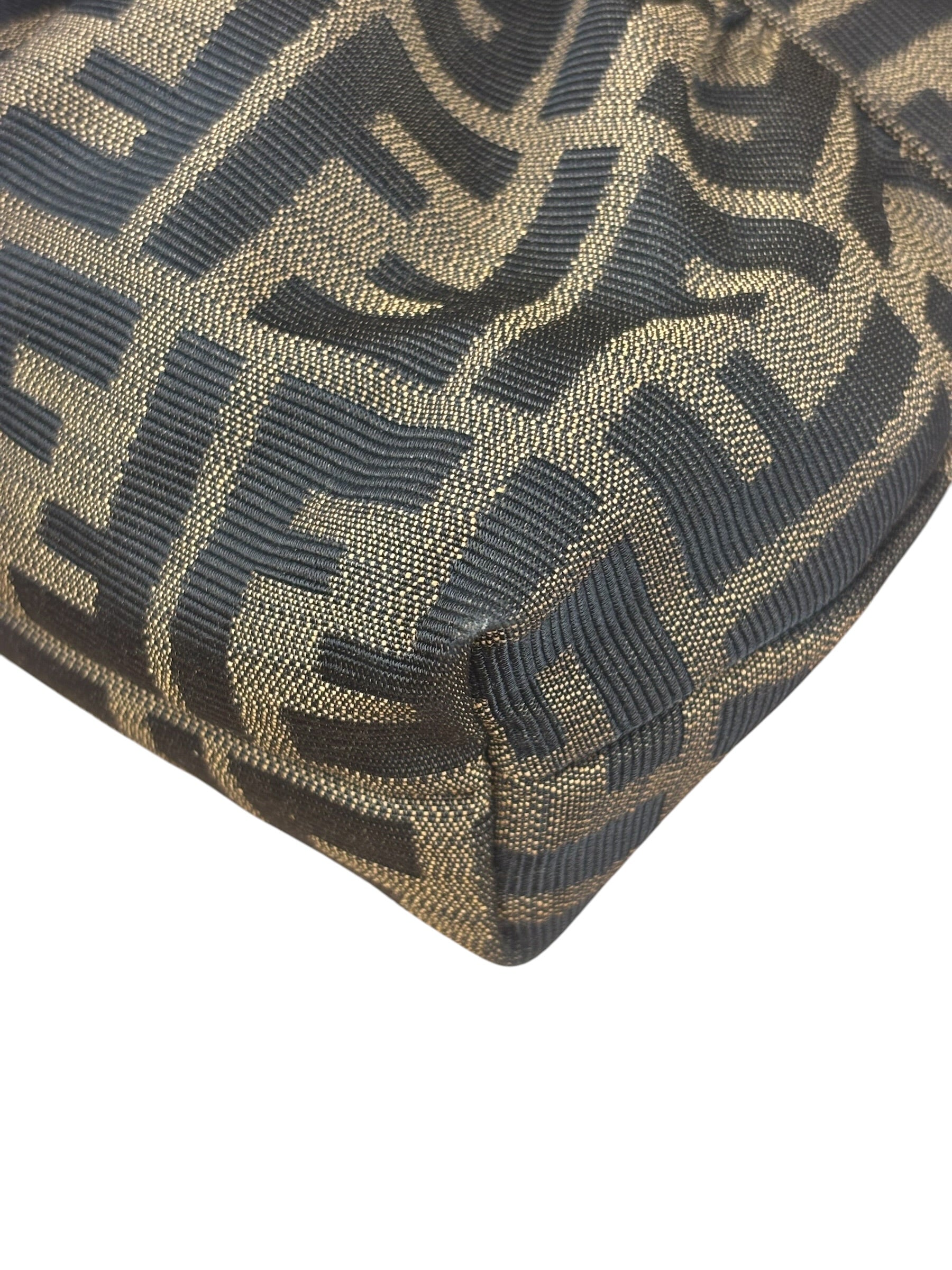 Fendi Zucca Brown Monogram Canvas FF Chef Shoulder Bag