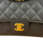 Chanel Black Quilted Leather Chain Double Leather Flap Bag 2012
