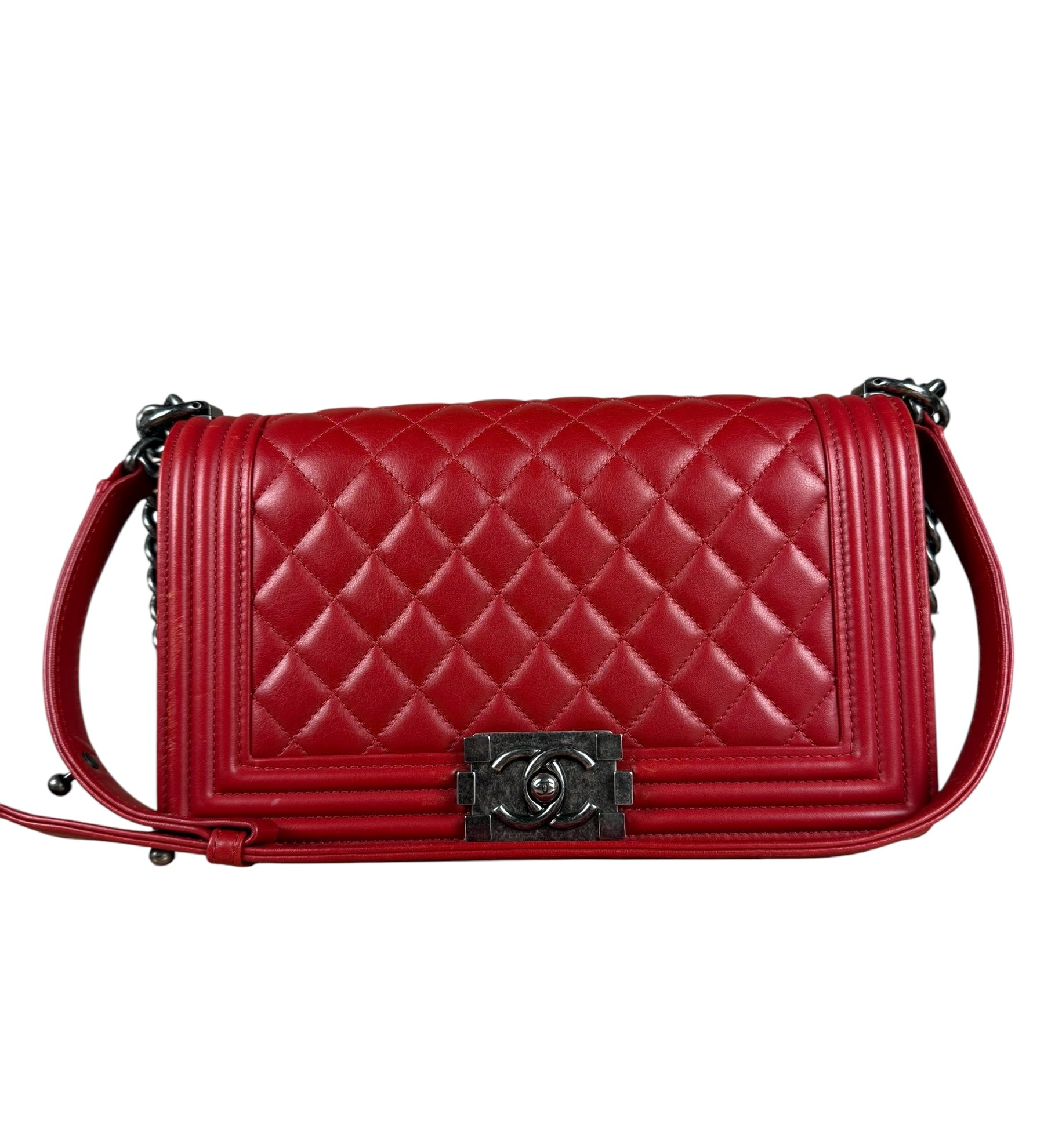 Chanel 2015 Red Medium Boy Bag