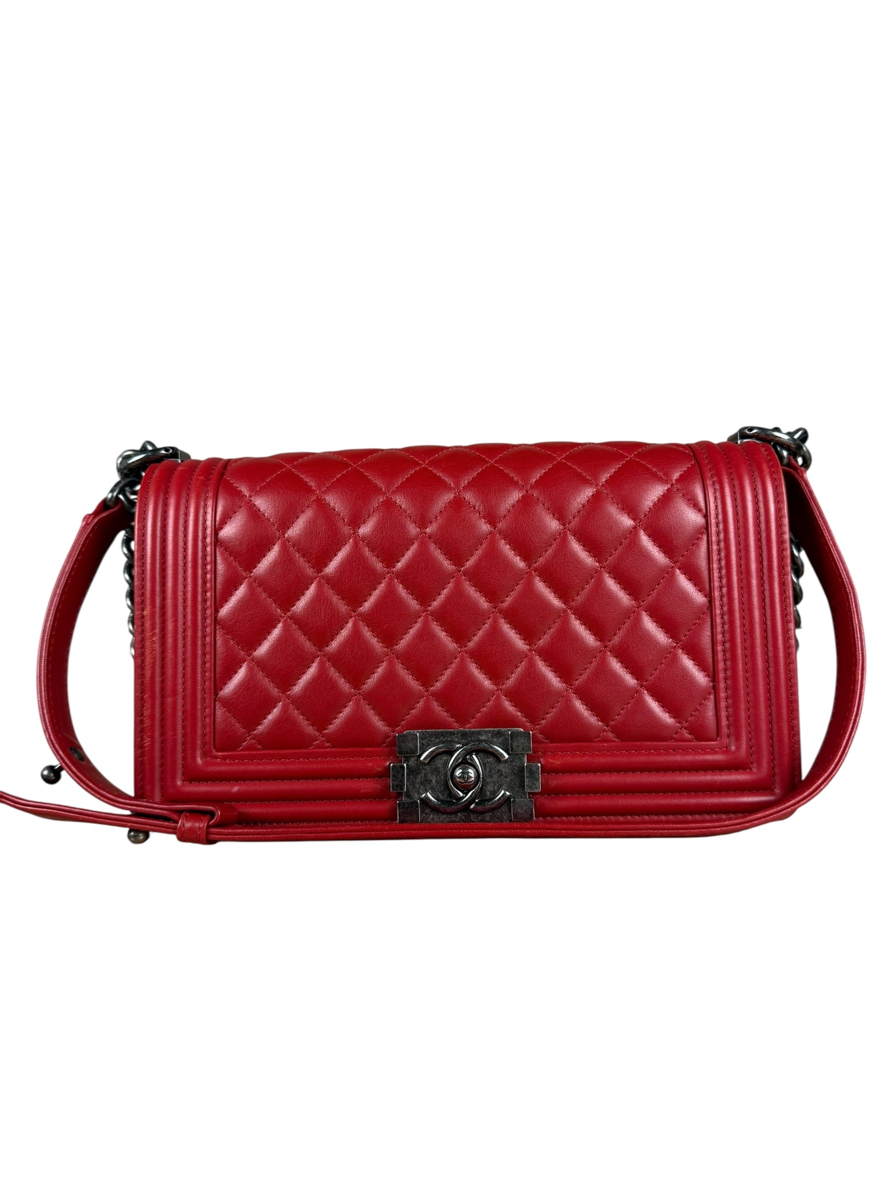 Chanel 2015 Red Medium Boy Bag