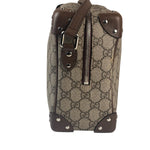 Gucci Brown Leather Trim GG Supreme Soft Trunk Crossbody