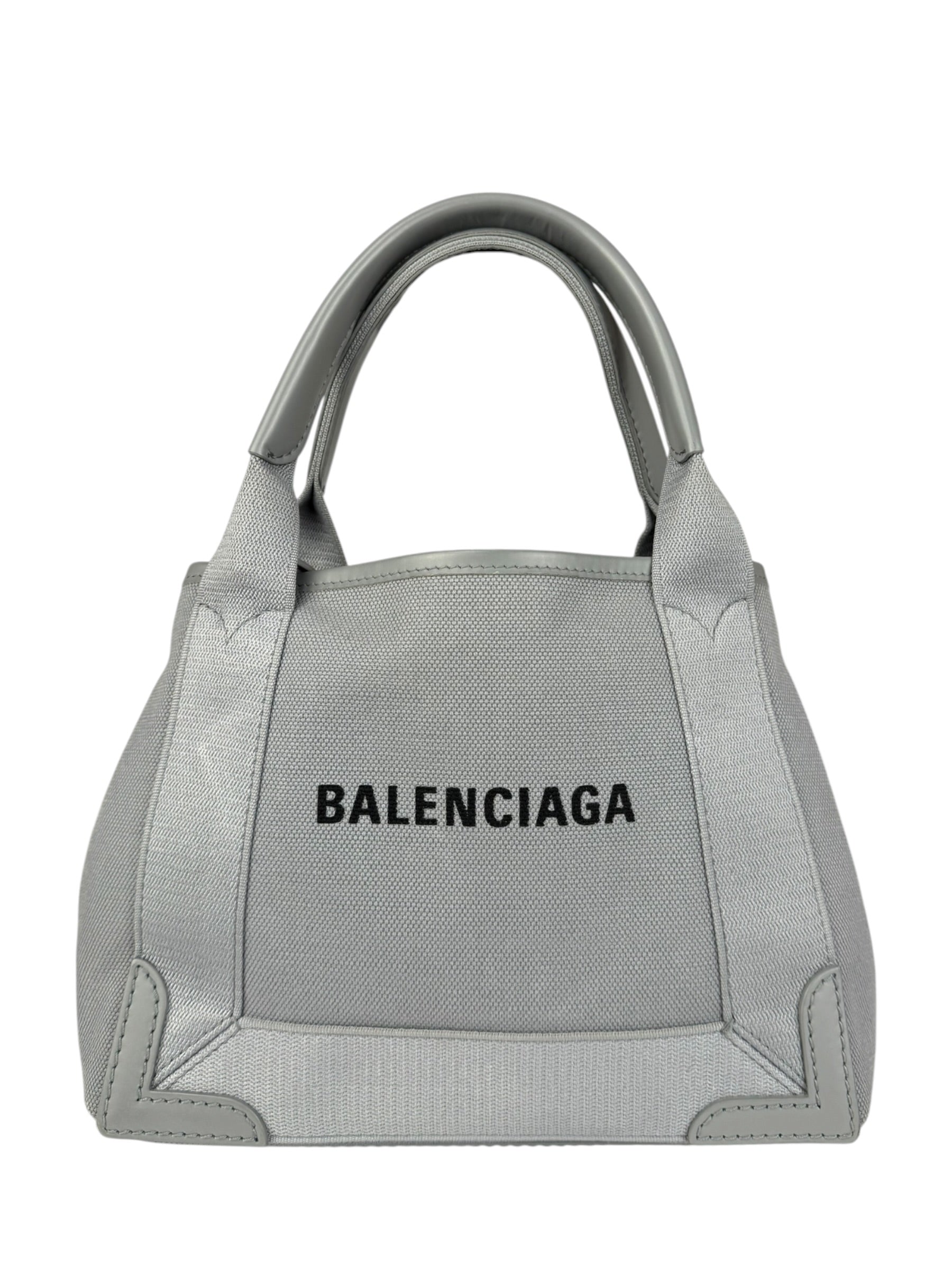 Balenciaga Grey Canvas/Leather Cabas Small 2Way Tote