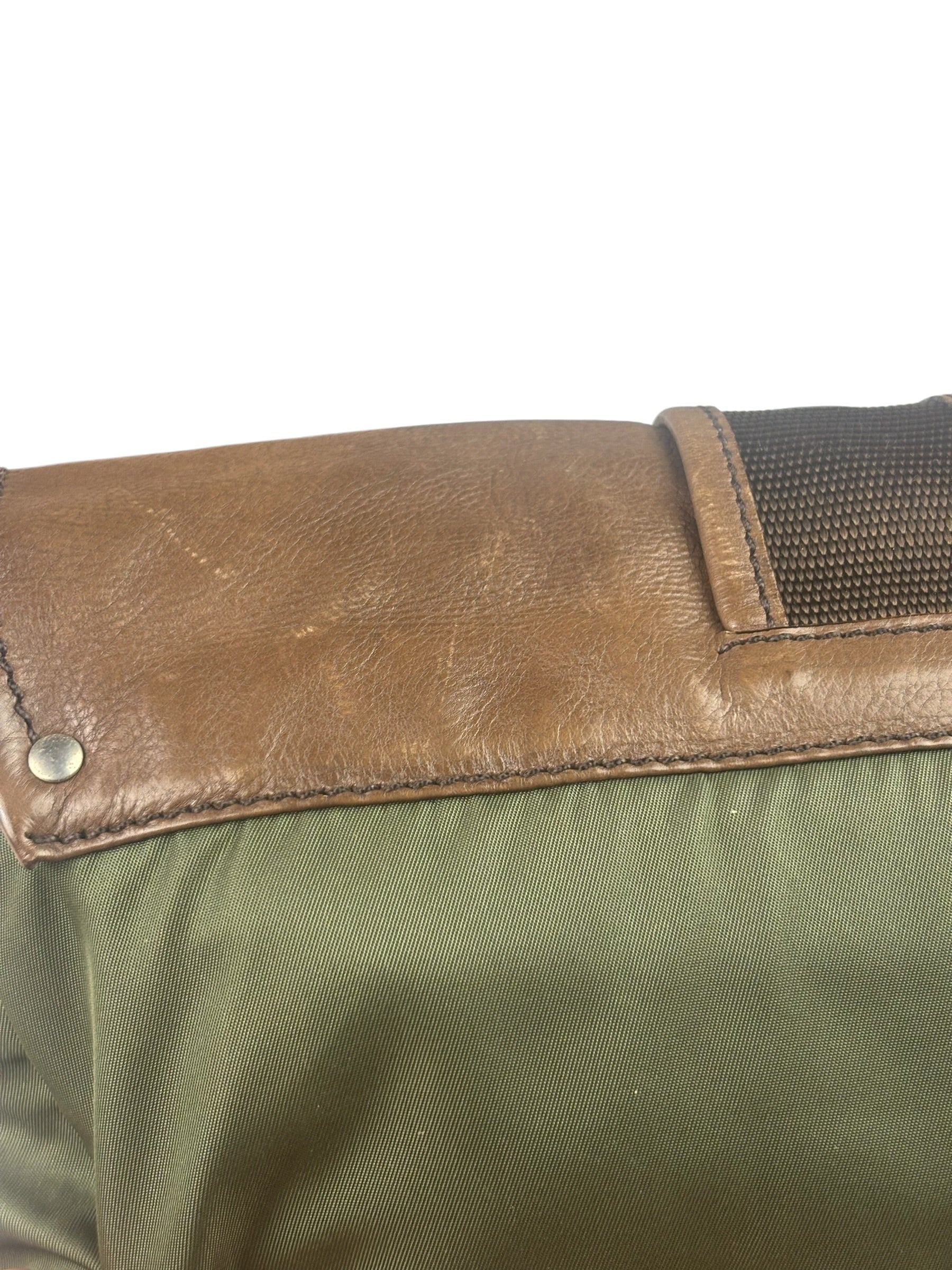Prada Vintage Green Nylon/Leather Crossbody Bag