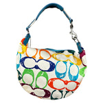 Coach Multicolor Leather Trim Scribble Hobo Bag