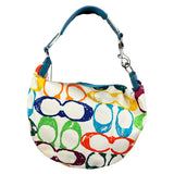 Coach Multicolor Leather Trim Scribble Hobo Bag