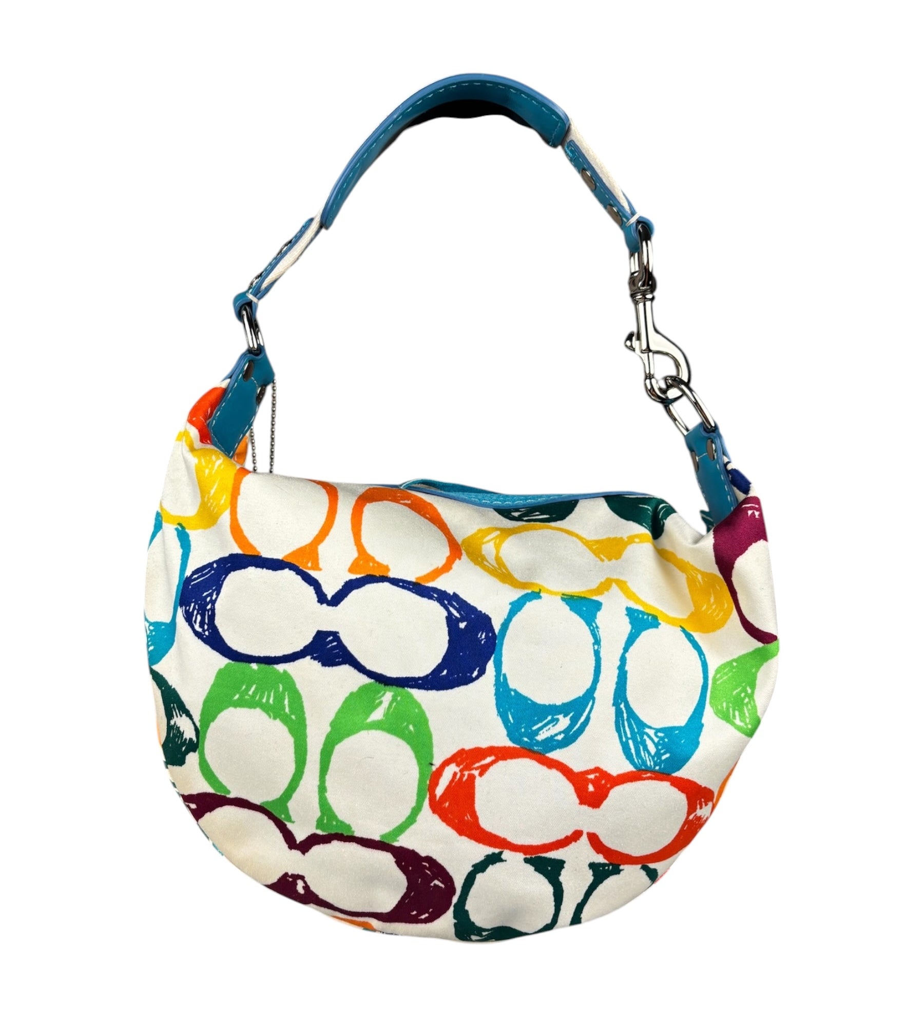 Coach Multicolor Leather Trim Scribble Hobo Bag