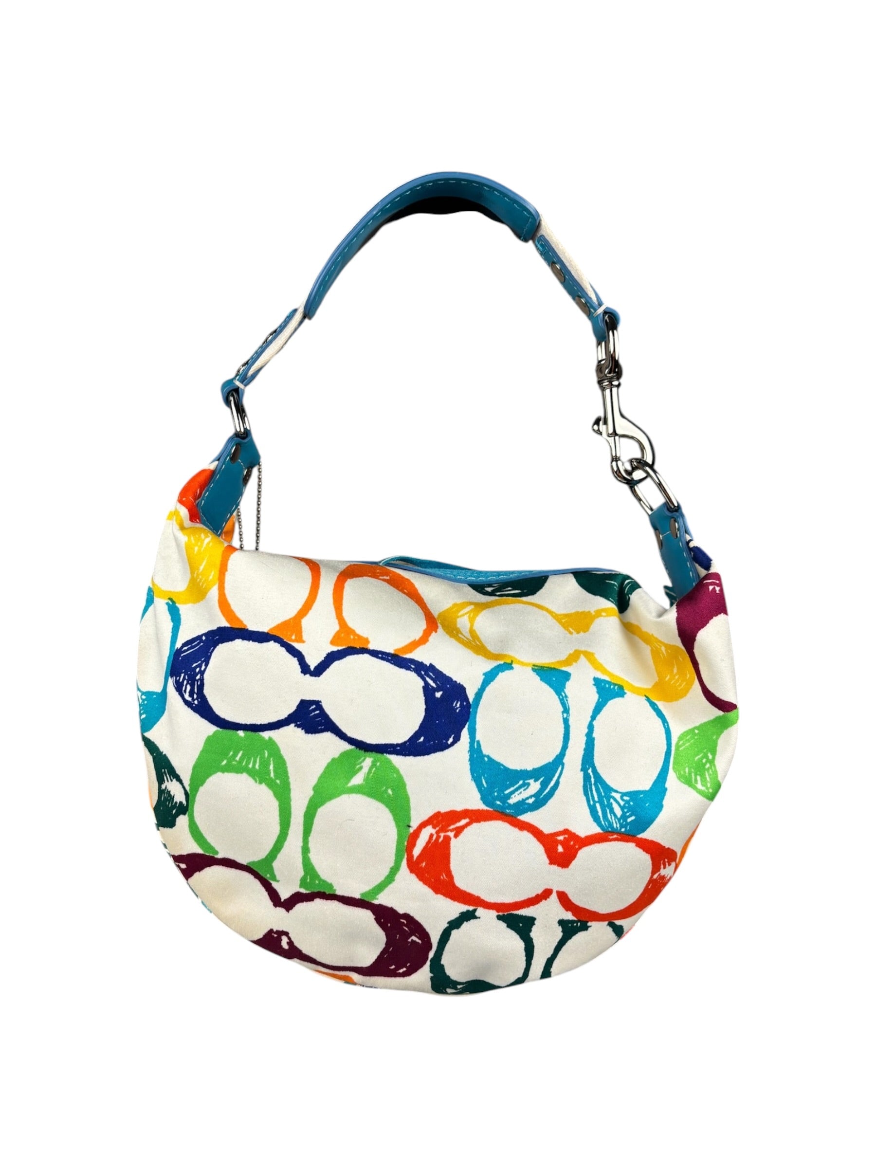 Coach Multicolor Leather Trim Scribble Hobo Bag