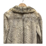 Vintage Light Grey Chevron Patterned Mink Coat