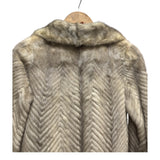 Vintage Light Grey Chevron Patterned Mink Coat